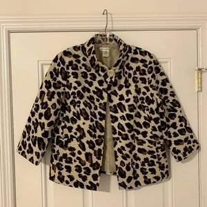 Susan Bristol Animal Print Silk Jacket S